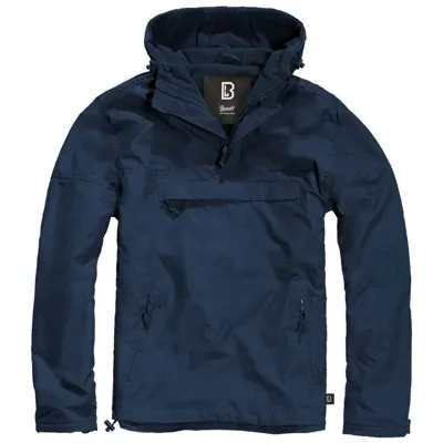Bunda Větrovka S Kapucí Windbreaker MODRÁ - Barva: MODRÁ, Velikost - Brandit