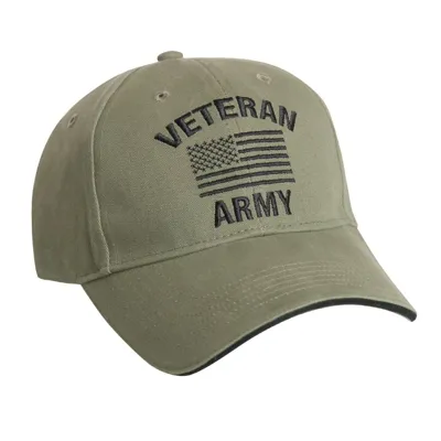 Čepice Vintage Veteran Army S US Vlajkou Zelená - Rothco