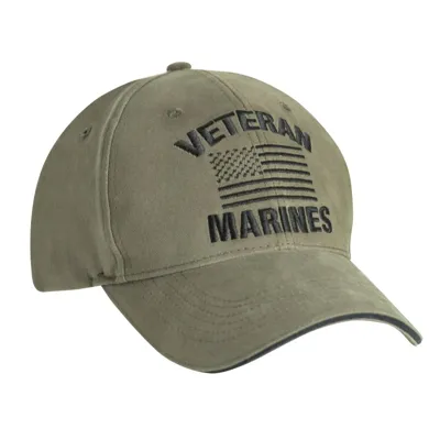 Čepice Vintage Veteran Marines S US Vlajkou Zelená - Rothco