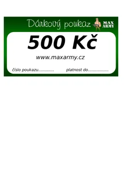 Dárkový Poukaz Maxarmy 500 Kč - MILITARY RANGE