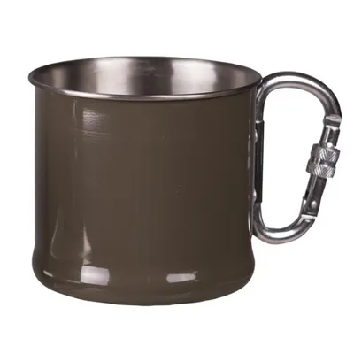 Hrnek Nerezový 500ml S Karabinou Zelený - Mil-Tec