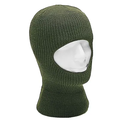 Kukla Balaclava Pletená S Jedním Otvorem Zelená - Mil-Tec