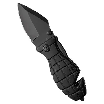 Nůž Zavírací Granát Ananas S Řezákem ČERNÝ - Mil-Tec