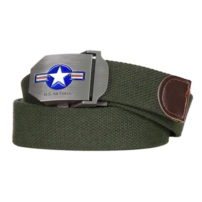 Opasek USAF WWII Plátěný Zelený - Barva: Zelená -, Velikost: 115 - 101Inc