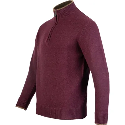 Svetr Ashcombe Se Zipem Jehněčí Vlna PLUM - Jack Pyke