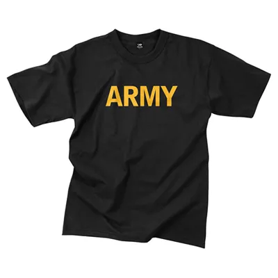 Triko Se Zlatým Nápisem ARMY ČERNÉ - Barva: ČERNÁ -, Velikost: L - Rothco