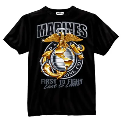 Triko Usmc Marines Globe & Anchor Černé - Barva: Černá -, Velikost: L - Rothco