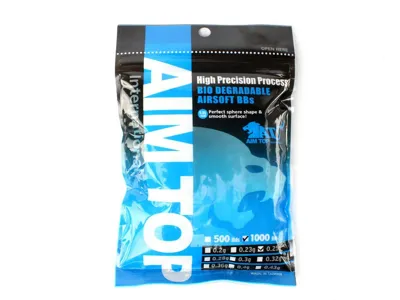 Airsoftové Kuličky BIO 0,25g, 1000 Ks - Bílé - AimTop