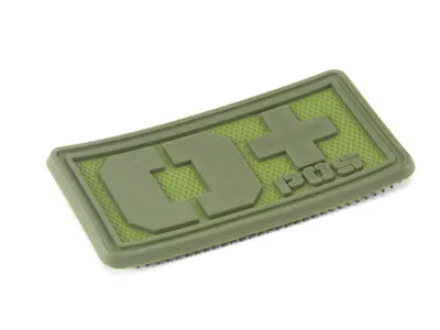 PVC 3D Nášivka S Krevní Skupinou 0+ - Zelená - Emerson