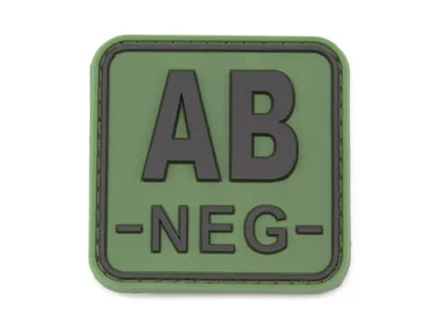 PVC 3D Nášivka S Krevní Skupinou AB Neg - JTG