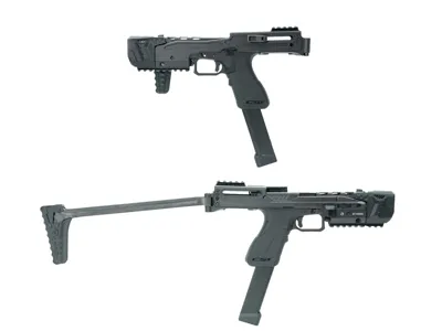 Airsoftová Pistole Drumfire Se Sklopnou Pažbou a Imitací Výšlehu - Acetech
