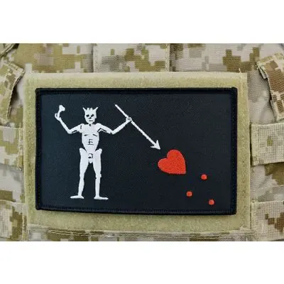 Large Edward Teach / Blackbeard Flag Patch 5" x 3" - BritKitUSA