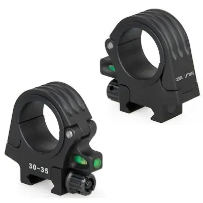Mid Scope Rings 30mm - 35mm with Bubble Level - HM · Negro