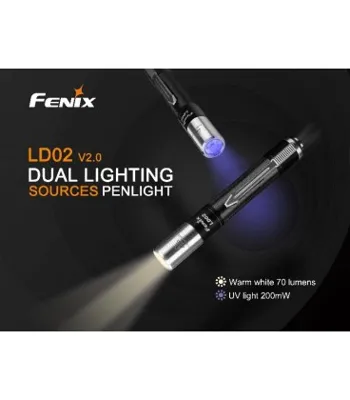 LD02V2.0 70 Lúmens y 200 mW Ultravioleta - Fenix Light