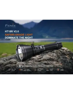 Pack para Caza - Linterna HT18R-V2.0 + Pulsador AER-05 + SC Clip - Fenix Light