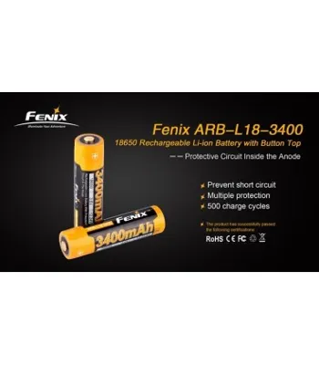 Fénix 18650 de 3400 mAh Ref. ARB-L18-3400 (el Precio Es por Unidad) - Fenix Light