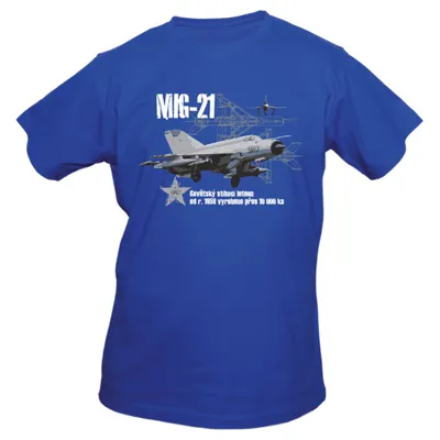 Triko MIG-21 MODRÉ - Barva: MODRÁ, Velikost - eXc
