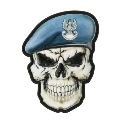 Naszywka Morale Patch - Czaszka W Berecie - Wojska Obrony Wybrzeża - Rzep - PVC 3D - 52338205 - M-Tac