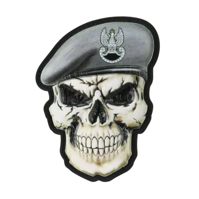 Naszywka Morale Patch - Czaszka W Berecie - Wojska Specjalne GROM - Rzep - PVC 3D - 52338206 - M-Tac