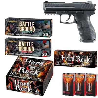 Silvester Set Heckler & Koch P30 Schreckschuss Pistole 9 mm P.a.k. (Set 1) - LivingActive