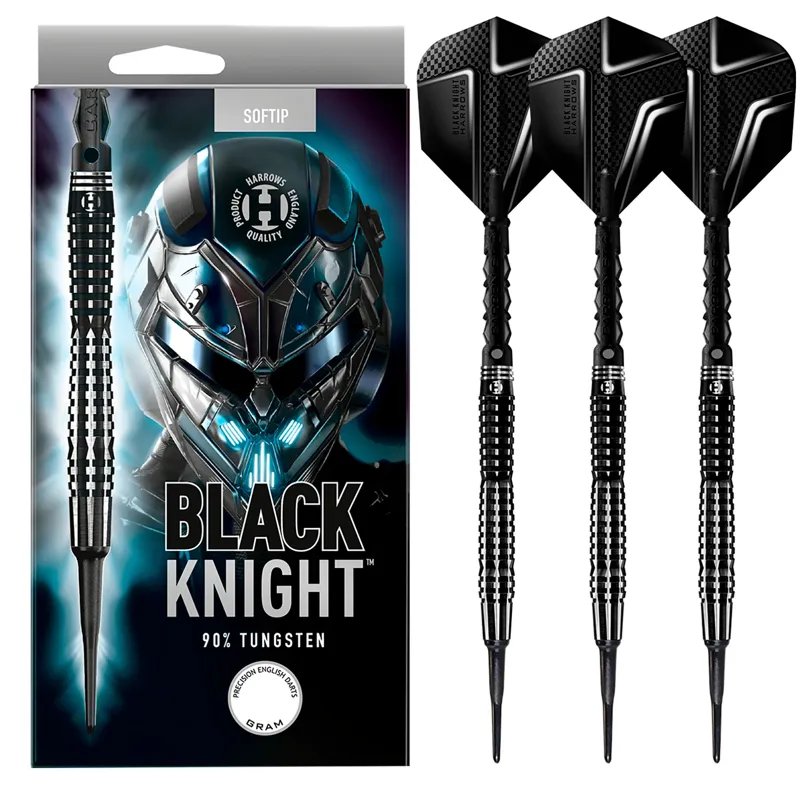 Harrows Knight 90% Tungsten Softip Darts · Negro