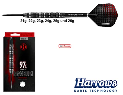 Magnum Reloaded 97%Tungsten - Steeltip Dartpfeile | 25g - Harrows