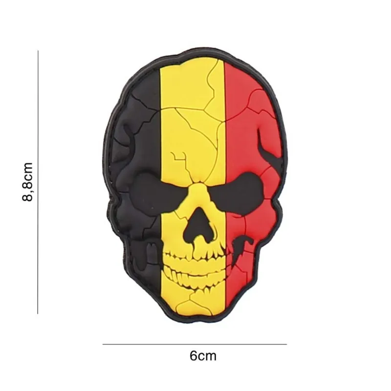 101Inc Belgium Cracked Skull PVC Patch