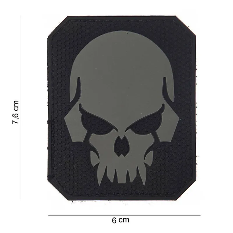 101Inc Evil Skull Rubber Patch · Negro