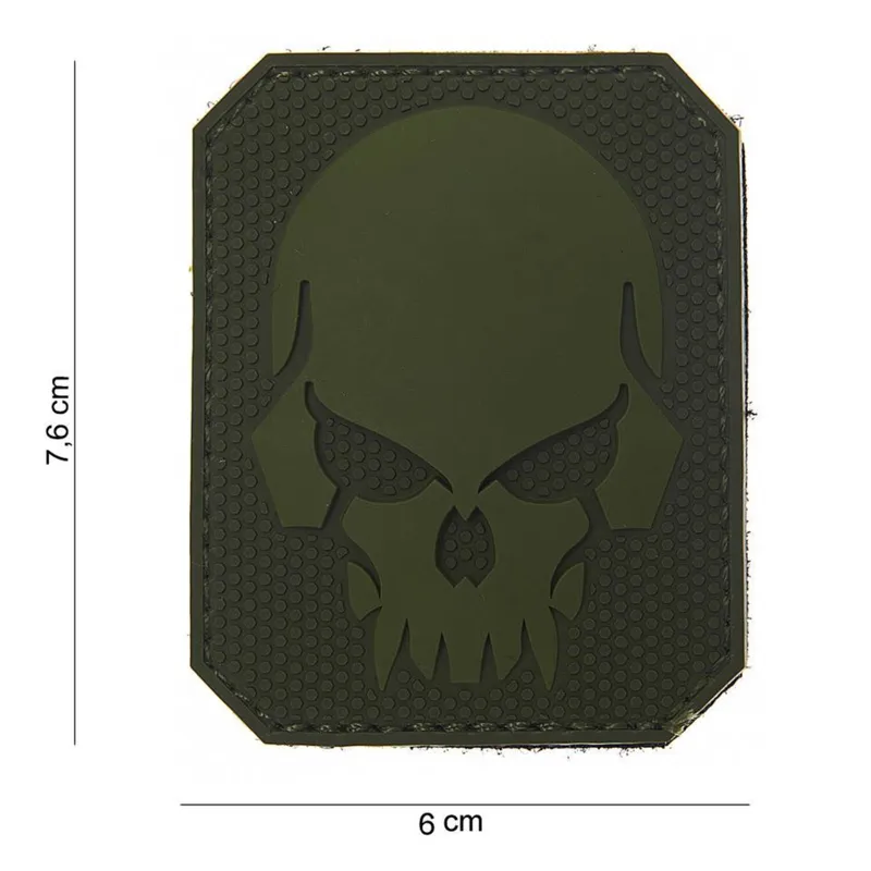 101Inc Evil Skull Rubber Patch · Od green