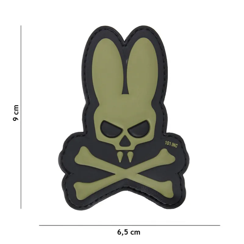 101Inc PVC Patch Skull Bunny · Verde / OD
