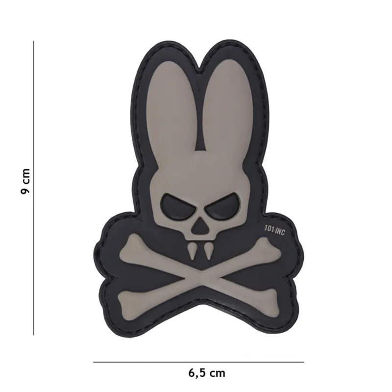 101Inc PVC Patch Skull Bunny · Gris