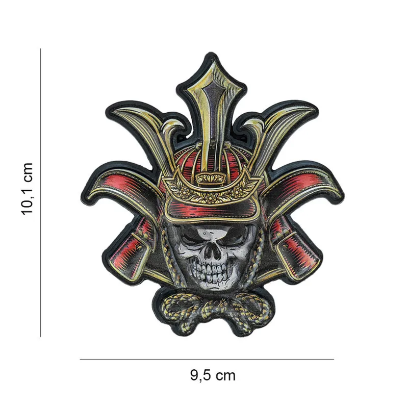 101Inc Samurai 3D Rubber Skull Patch