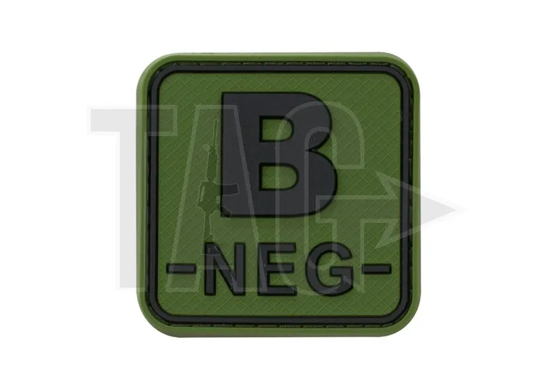 JTG Bloodtype Square Rubber Patch B Neg