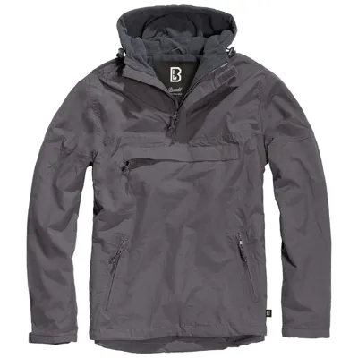 Bunda Větrovka S Kapucí Windbreaker Antracitová - Brandit