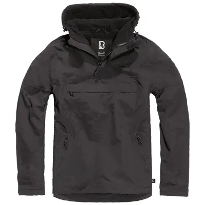 Bunda Větrovka S Kapucí Windbreaker ČERNÁ - Brandit
