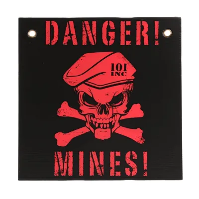 Cedule Plastová Danger! Mines! Černo/Červená - 101Inc