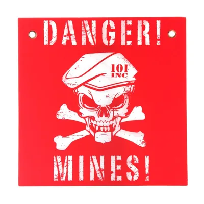 Cedule Plastová Danger! Mines! Červeno/Bílá - 101Inc