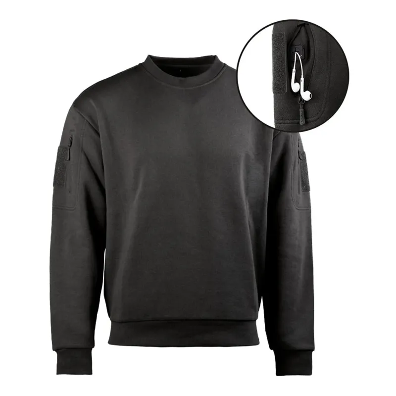 Mil-Tec Mikina Taktická ROUND NECK ČERNÁ