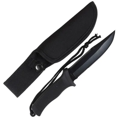 Nůž Bojový S Pouzdrem Cordura ČERNÝ - Mil-Tec
