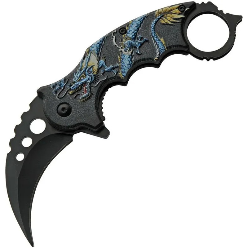 Nůž Zavírací Dragon Karambit MODRÝ