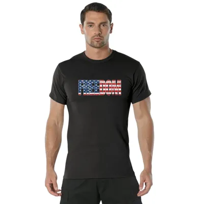 Triko Freedom US Vlajka ČERNÉ - Rothco