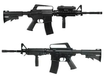 Airsoftová Zbraň M16 A4 (S47) + Svítilna + Rukojeť, ABS, Manuál - Well