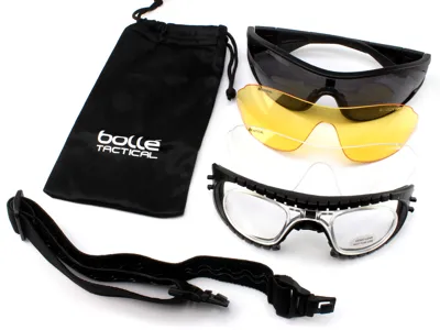 Střelecké Brýle Raider Kit, Celý Set, Platinum Černé - Čiré, Tmavé, Žluté - Bollé