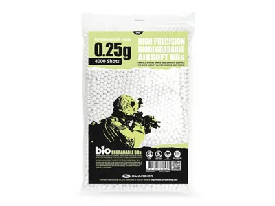 Airsoftové Kuličky BIO 0,25g 4000KS - Bílé - Guarder