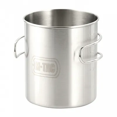 Kubek Ze Stali Nierdzewnej Ze Składanym Uchwytem - 450 ml - CL1C-M37-A - M-Tac