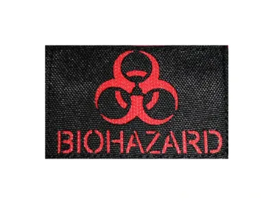 Nášivka Laser Cut Biohazard 8x5cm - Černá/Červená - AS-Tex