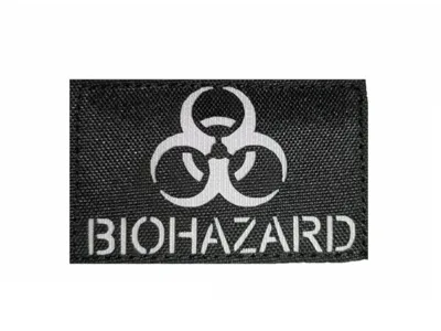 Nášivka Laser Cut Biohazard 8x5cm - Černá/Šedá - AS-Tex